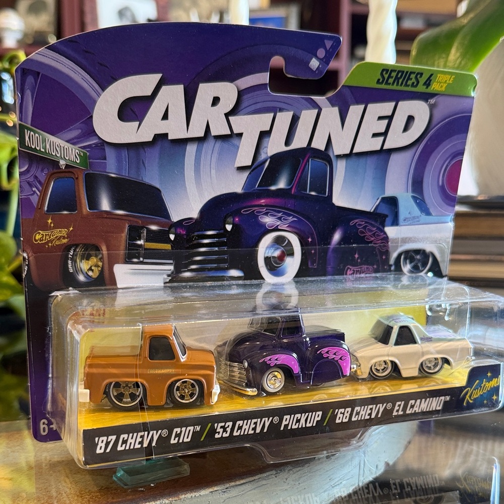 Car Tuned series 4 triple pack Toy El Camino 53 Chevy pickup low riders Kustoms